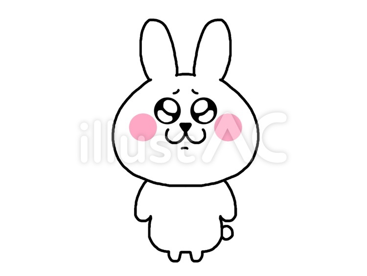 ぴえん顔/うさぎ うさぎ,ぴえん,うるうるのイラスト素材