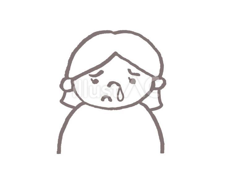 鼻水を垂らす女の子 女の子,子供,鼻水のイラスト素材