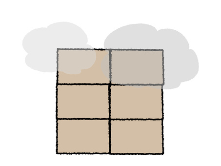 埃をかぶった在庫 埃,在庫,ストック,箱,pop調,手描き,挿絵,ワンポイント,素材,商用可のイラスト素材