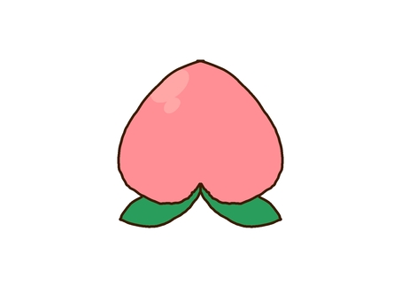 ピンクの桃 桃,果物,手描き,ピンク,かわいい,おいしい,みずみずしい,手書き,おしゃれ,シンプルのイラスト素材