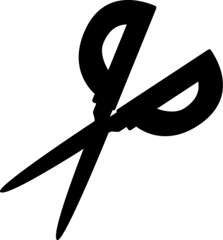 ハサミ_シルエット01 ハサミ,文具,シルエット,モノクロ,アイコン,刃物,剪定鋏のイラスト素材