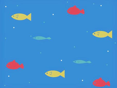 魚たちのイラスト 魚,生き物,カラフル,デフォルメ,気泡,水中のイラスト素材