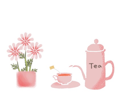 flowers and tea, , JPG and PNG