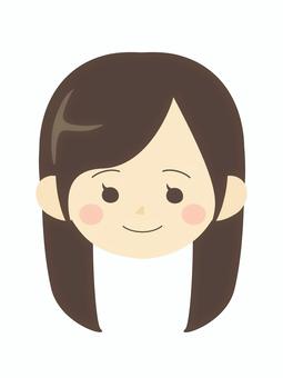 可愛い幼い女の子のイラスト 女の子,人,顔,子供,幼い,可愛い,童顔,ロングヘアー,イラスト,無料のイラスト素材