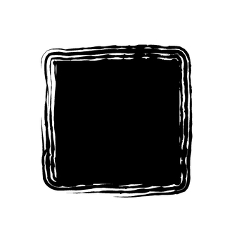 ふちが沢山の線の四角いフレーム 黒