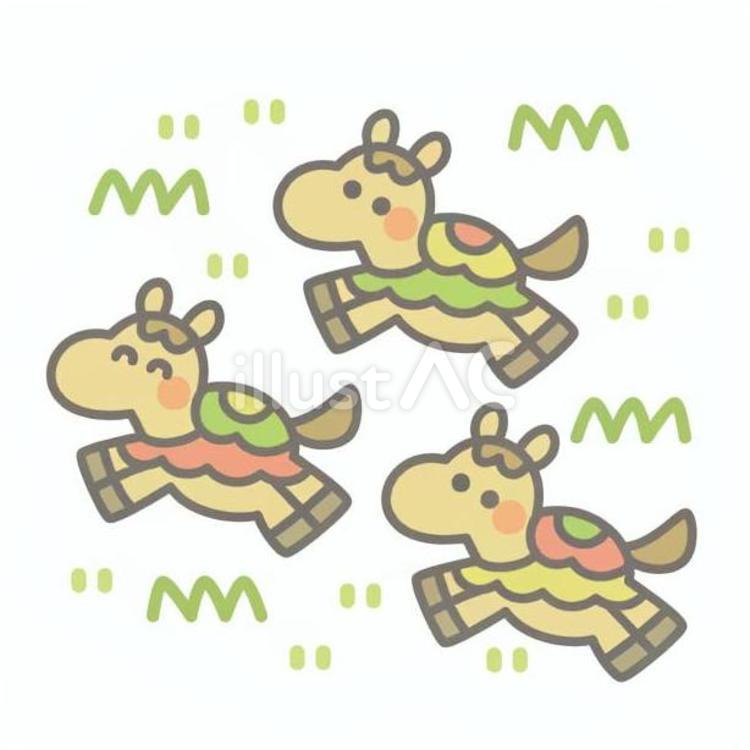 馬と草原 馬,干支,午年のイラスト素材