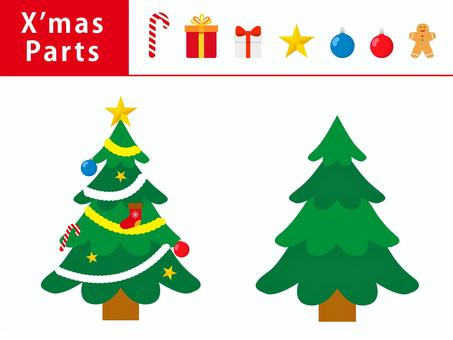 Illustration, christmas tree, tiny, decoration, 