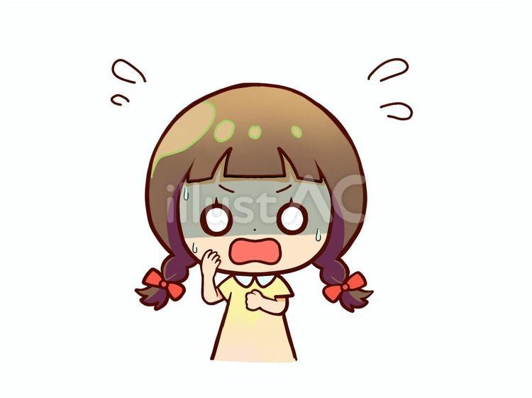 焦る　女の子 子供,児童,女の子のイラスト素材