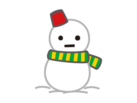 Snowman (green & yellow), , JPG, PNG and AI