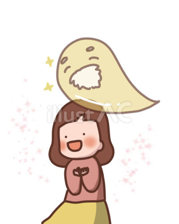 女の子をご先祖様が守ってくれている様子 ご先祖様,守護霊,女の子のイラスト素材