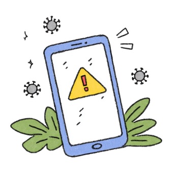 スマホウイルス感染警告
