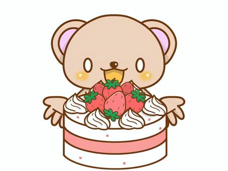 プレゼント!! プレゼント!! くま,動物,笑顔,プレゼント,ケーキ,サプライズ,おめでとう,ありがとう,感謝,気持ちのイラスト素材