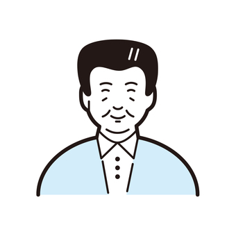 笑顔のおじさん おじさん,男,中年男性,カジュアル,シニア,老人,笑顔のイラスト素材