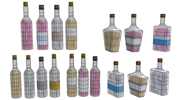 ボトル 酒,ボトル,瓶,ワイン,ウィスキー,シャンパン,果実酒,ブランデー,ウォッカ,テキーラのイラスト素材