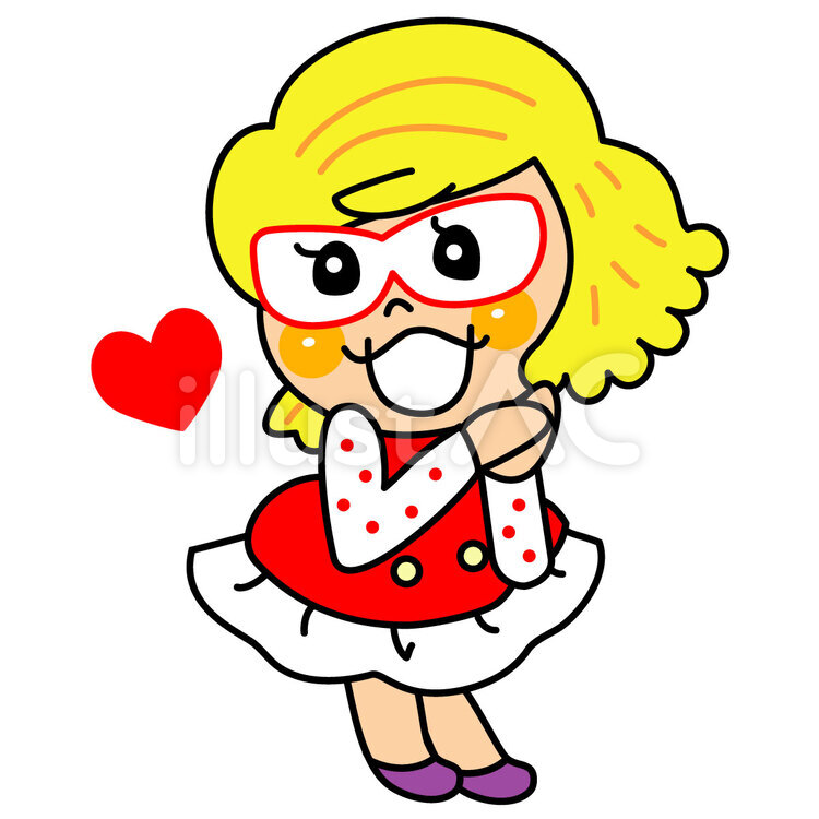 ときめく女の子 ときめく,恋心,ラブのイラスト素材
