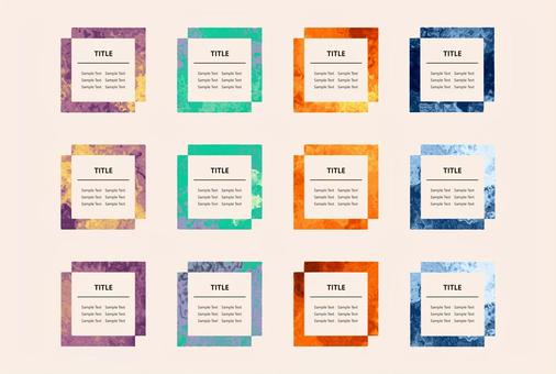 カラフルなマーブル四角形セット カラフルなマーブル四角形セット マーブル,フレーム,枠,デザイン,エレメント,抽象的,流体,リキッド,アイコン,セットのイラスト素材