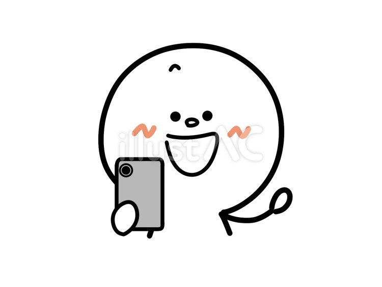スマホを持つ人　スマホで写真を撮る人 棒人間,人,人物のイラスト素材