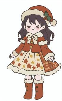 サンタコスを楽しむ女の子