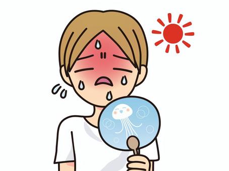 夏_暑さ 夏_暑さ 夏,汗,汗だくのイラスト素材