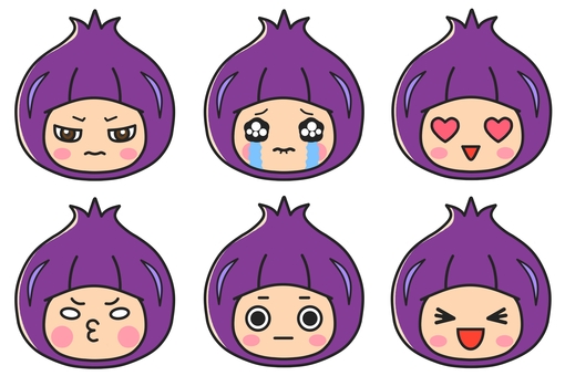 Illustration, people, purple onion, icon, 