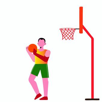 バスケットボール 013 バスケットボール,バスケットゴール,ボール競技のイラスト素材