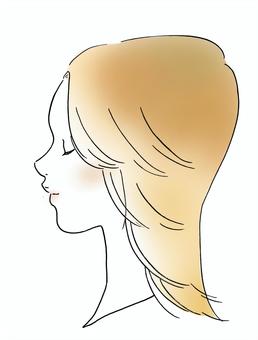 Illustration, female, profile, 30 generations, JPG and PNG