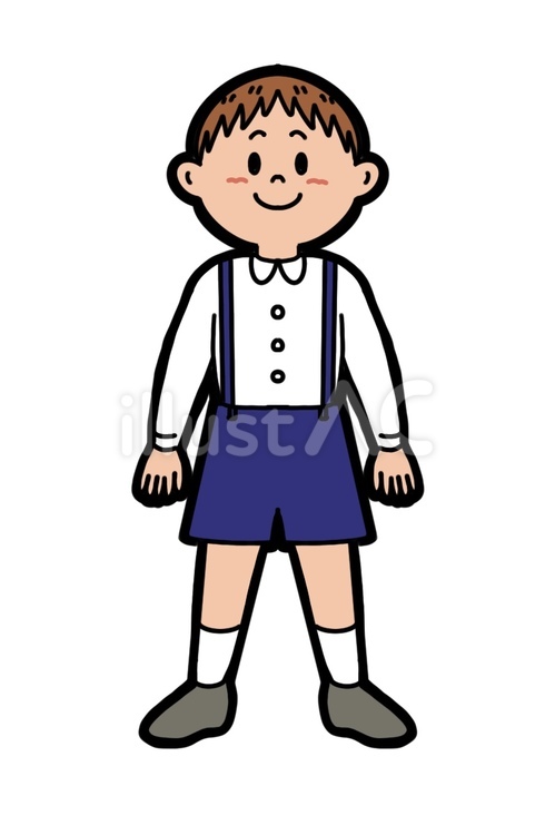 園児　男の子　春服　帽子なし 園児,男の子,制服のイラスト素材