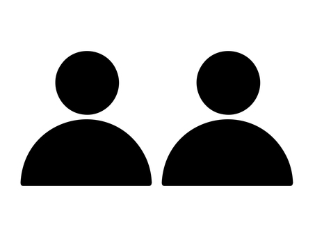 2人のシルエット(上半身) 2人,ユニット,デュエット,人物,複数,ピクトグラム,アイコン,人,シルエット,人間のイラスト素材