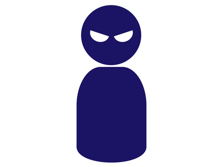 不審者のシルエット（怪しい人のアイコン） 怪しい,人,悪者,不審者,シルエット,アイコン,犯罪者,マーク,人物,影のイラスト素材