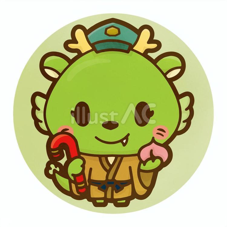 龍の七福神　寿老人 七福神,寿老人,デフォルメのイラスト素材