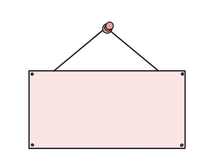 かわいい吊り下げプレート（ピンク） 掲示板,プレート,吊り下げ,看板,メモスペース,ボード,フレーム,かわいい,手書き風,シンプルのイラスト素材