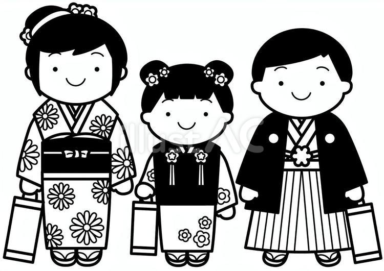 七五三-1c 七五三,子供,行事のイラスト素材
