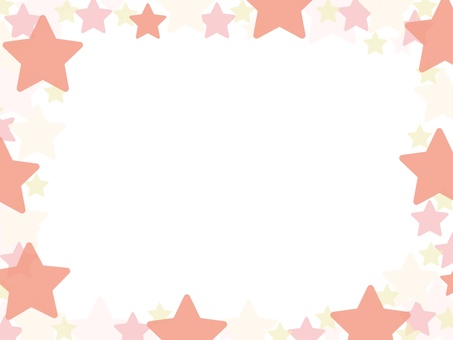 ポップ・カラフルな星のフレーム：ピンク系 星,フレーム,枠,囲み枠,飾り枠,クリスマス,飾り,囲み,背景素材,見出しのイラスト素材