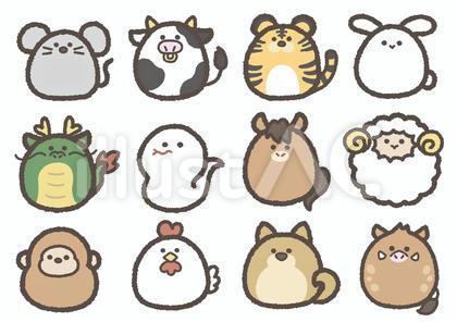 かわいい十二支イラストセット