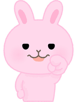 うさぎ指差し ウサギ,指差し,意見,注意,忠告,指示,動物,ラビット,バニー,ヘアーのイラスト素材