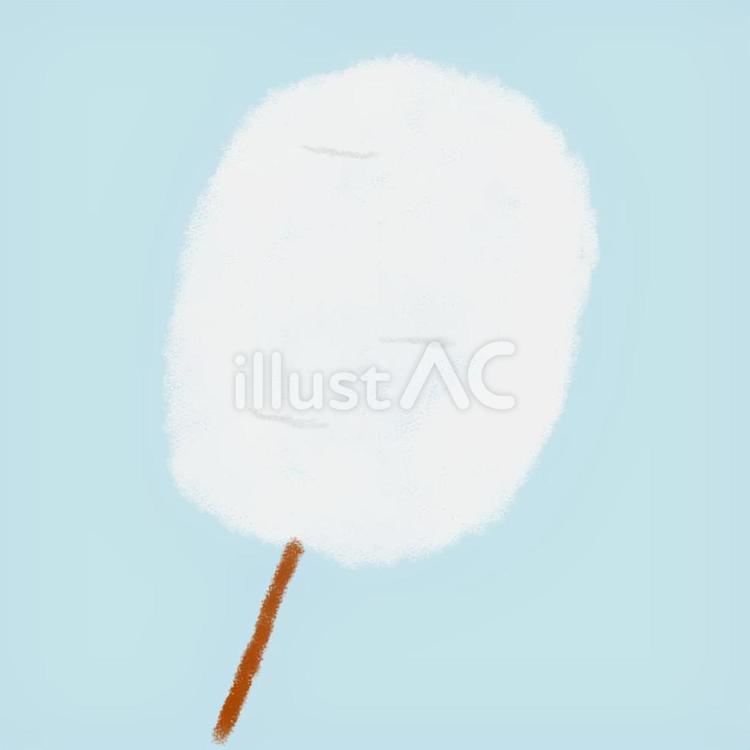 白いわたあめ 綿あめ,お祭り,屋台のイラスト素材
