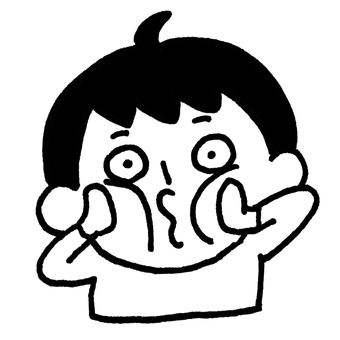 変顔をする子ども_ほっぺをぶちゅー こども,子ども,変顔,にらめっこ,面白い,顔,頬,ほっぺ,潰す,ぶちゅーのイラスト素材