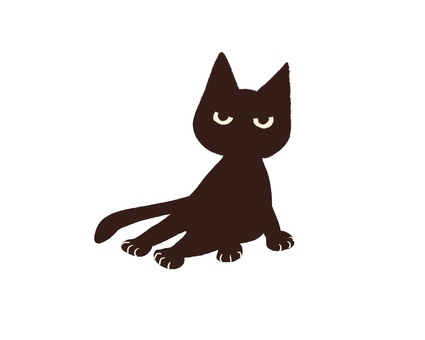 黒ねこ08 黒ねこ08 黒猫,ねこ,座る,手書き,ゆるい,リラックスのイラスト素材