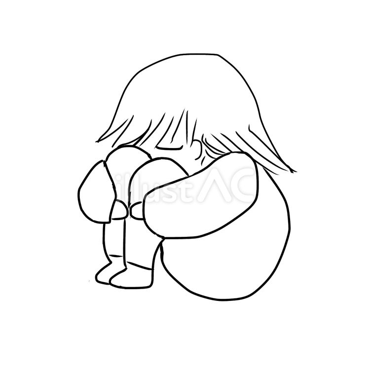 自分ハグ 人物,一人,線画のイラスト素材