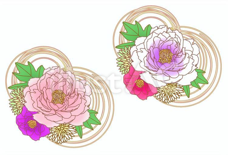 和風モダン　牡丹 花,牡丹,和のイラスト素材