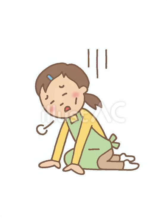 疲れ切った主婦 主婦,過労,ケアラーのイラスト素材