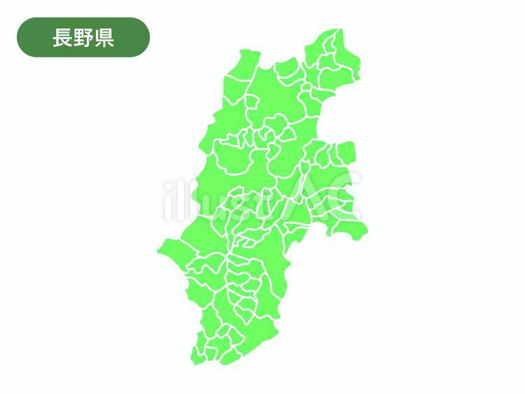 長野県の地図のイラスト（線なし） 地図,地域,地理のイラスト素材