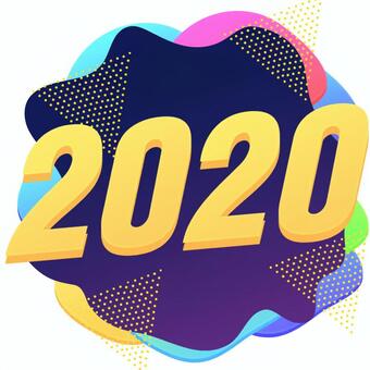 2020, 2020, year 2020, new year's card, JPG and PNG