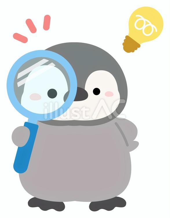虫眼鏡とひらめきの電球 虫眼鏡,発見,気づきのイラスト素材