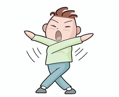 腕を大きく交差してダメだしする男 ダメ,男,腕,交差,拒否,顔,叫ぶ,ユニーク,シンプルのイラスト素材