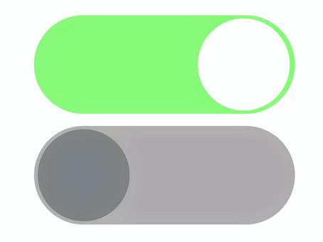 シンプルなスライド式　黄緑の電源ボタン　 スイッチ,電源,オン,オフ,入れる,切る,シャットダウン,グレー,黄緑,シンプルのイラスト素材