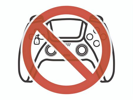 禁止マーク（コントローラー）03 コントローラー,ゲーム,ゲーム機器,禁止,アイコン,マーク,シンプルのイラスト素材