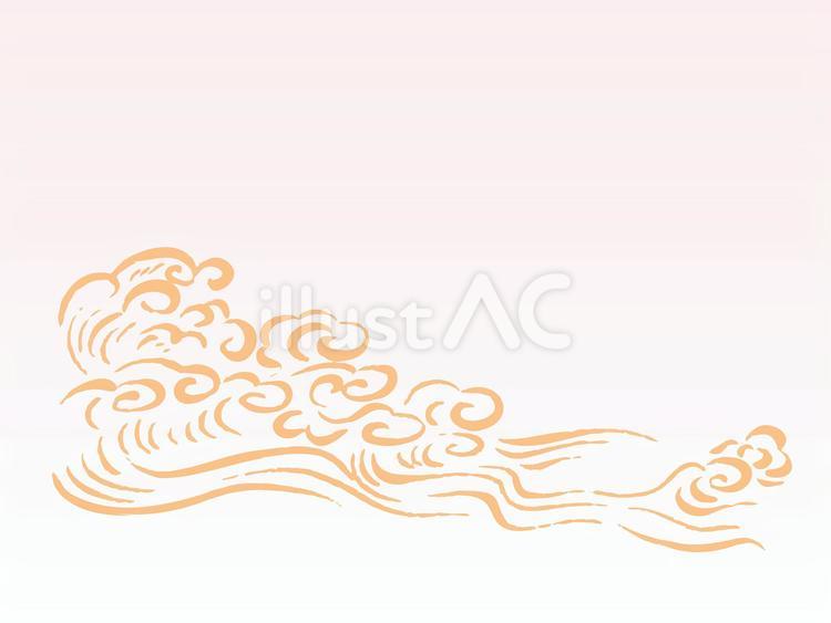和風背景・シンプルな手描きの波の壁紙 和風背景,和風素材,波のイラスト素材