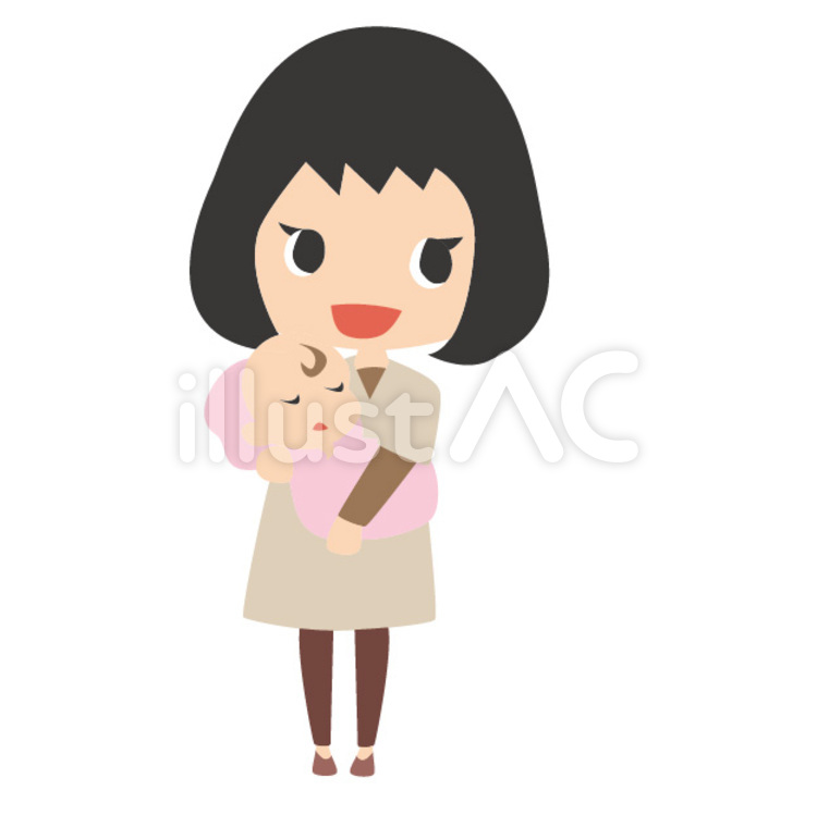 親子 親子,新生児,赤ちゃんのイラスト素材