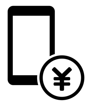 スマホとお金 スマホ,お金,料金,携帯電話,モバイル,アイコン,シンプル,通信機器,シルエット,黒のイラスト素材